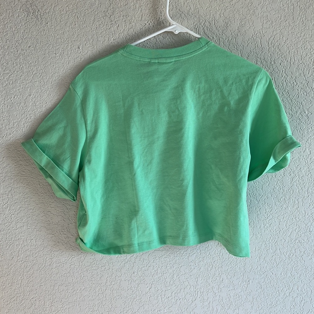 adidas logo tee Originals Essentials cropped t-shirt in mint-Green - Picture 10 of 10